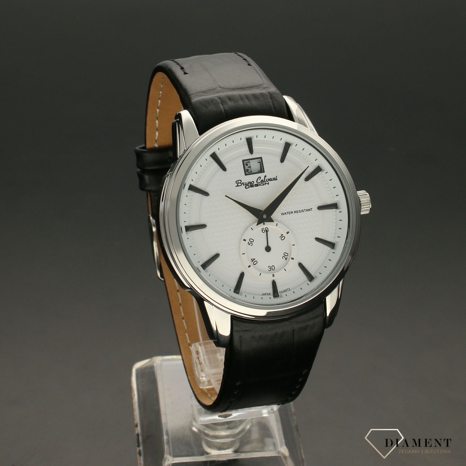 Zegarek męski na pasku Bruno Calvani z datownikiem BC887 WHITE.jpg